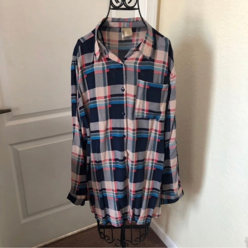 Passport Plaid long shirt size L